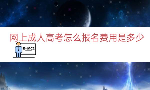 网上成人高考怎么报名费用是多少