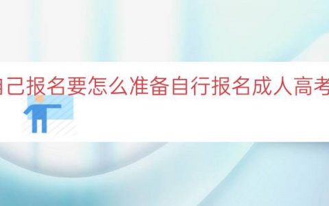 成人高考自己报名要怎么准备（自行报名成人高考的准备攻略）