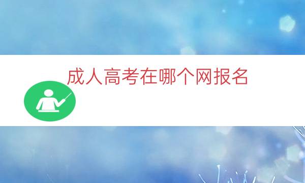 成人高考在哪个网报名